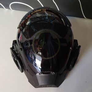 Cosplay Black Space Helmet Costume with LED light.